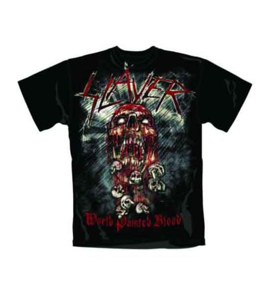 Slayer: World Painted Blood Skull - Black T-Shirt