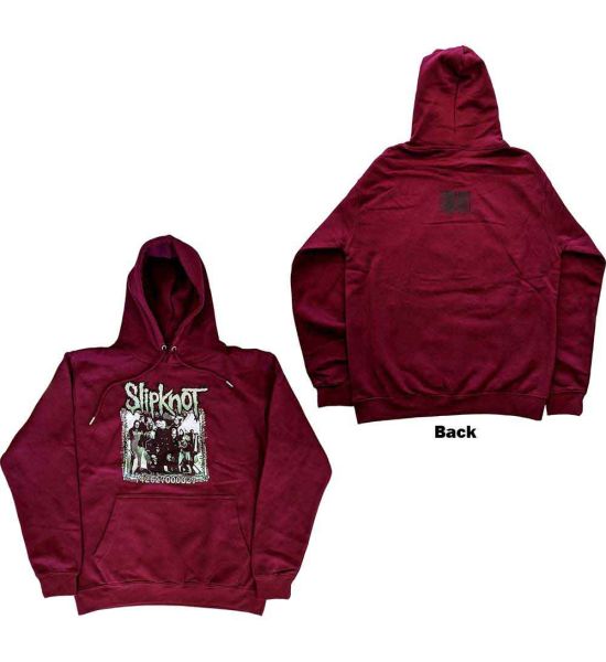 Slipknot: Barcode Photo (Back Print) - Maroon Red Pullover Hoodie