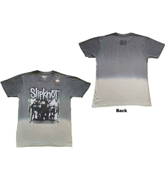 Slipknot: Barcode Photo (Dip Dye, Back Print, Dye Wash) - Grey T-Shirt