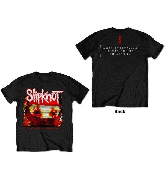 Slipknot: Chapeltown Rag Glitch (Back Print) - Black T-Shirt