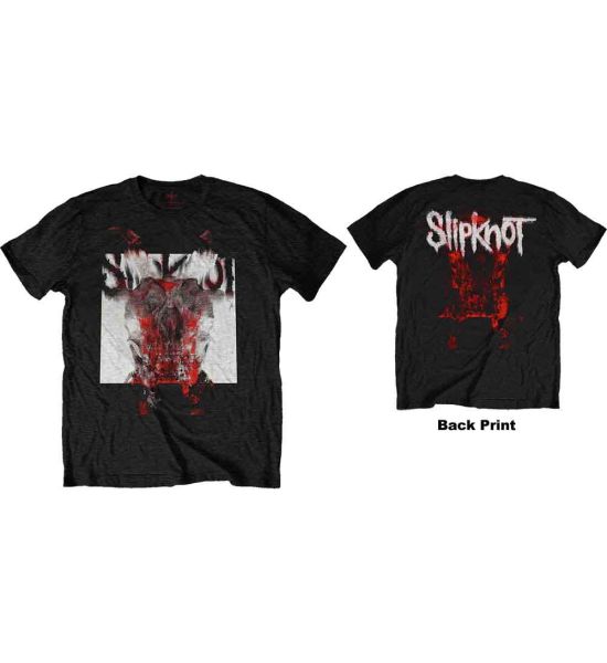 Slipknot: Devil Single - Logo Blur (Back Print) - Black T-Shirt