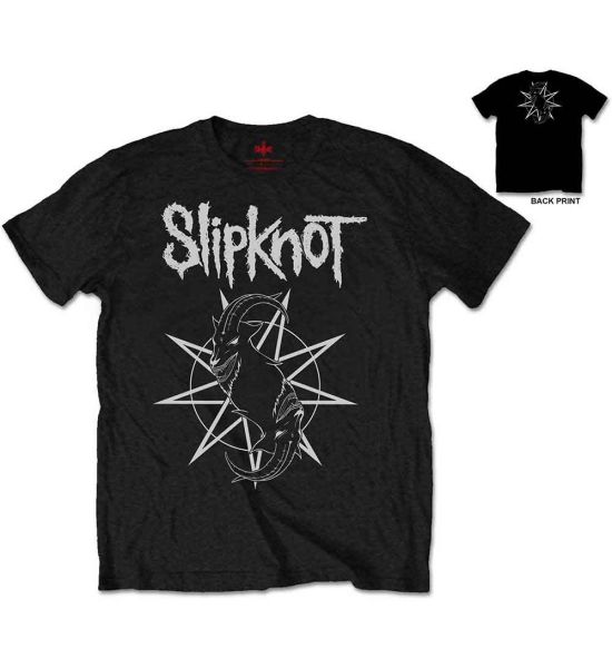 Slipknot: Goat Star Logo (Back Print) - Black T-Shirt