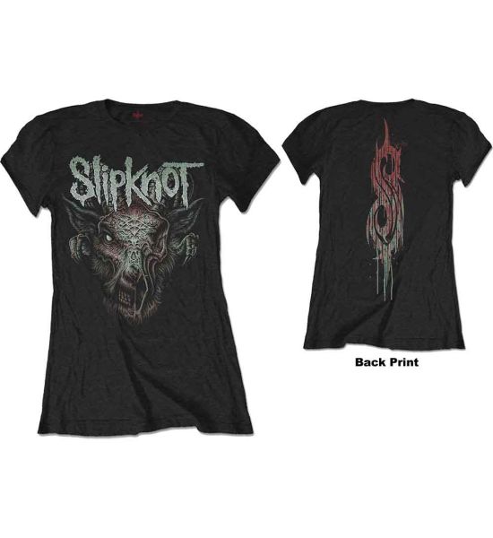 Slipknot: Infected Goat (Back Print) - Ladies Black T-Shirt