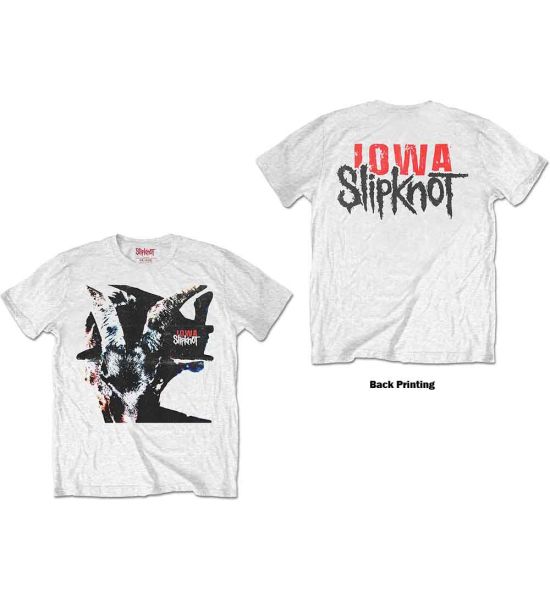 Slipknot: Iowa Goat Shadow (Back Print) - White T-Shirt