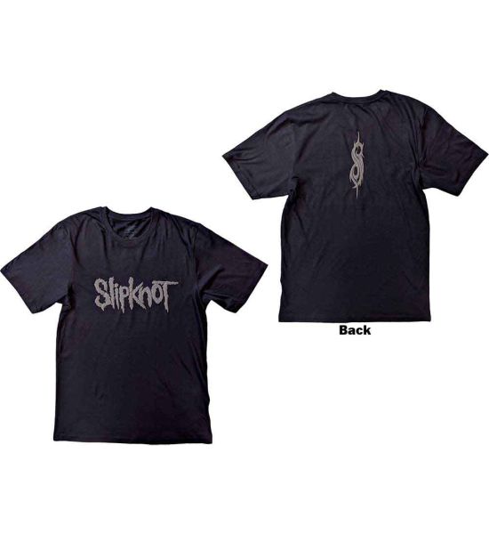 Slipknot: Logo (Hi-Build, Back Print) - Black T-Shirt