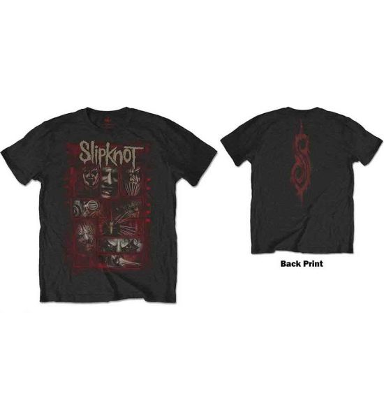 Slipknot: Sketch Boxes (Back Print) - Black T-Shirt