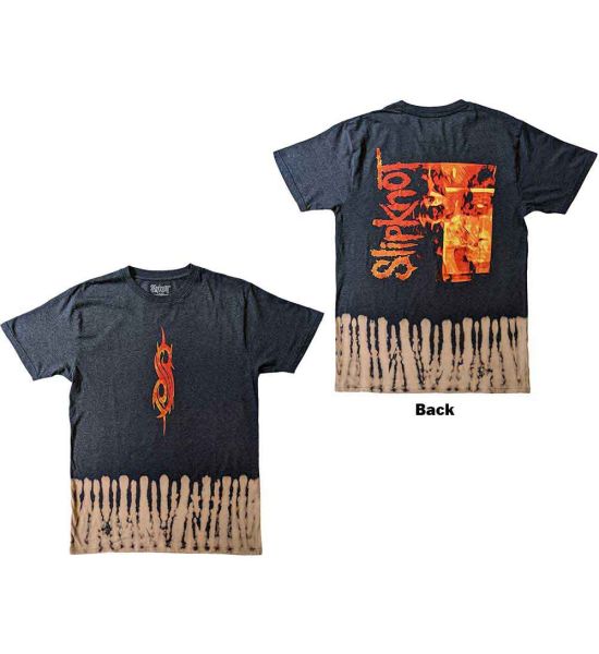 Slipknot: The End So Far Tribal S Bleach (Back Print, Dye Wash) - Black T-Shirt