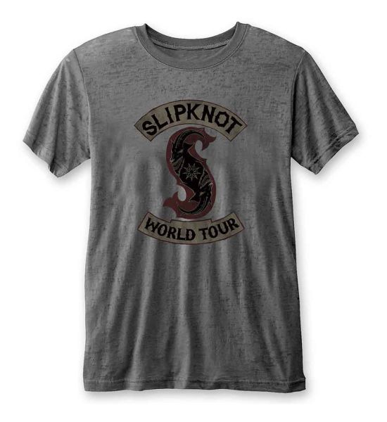 Slipknot: World Tour (Burnout) - Charcoal Grey T-Shirt