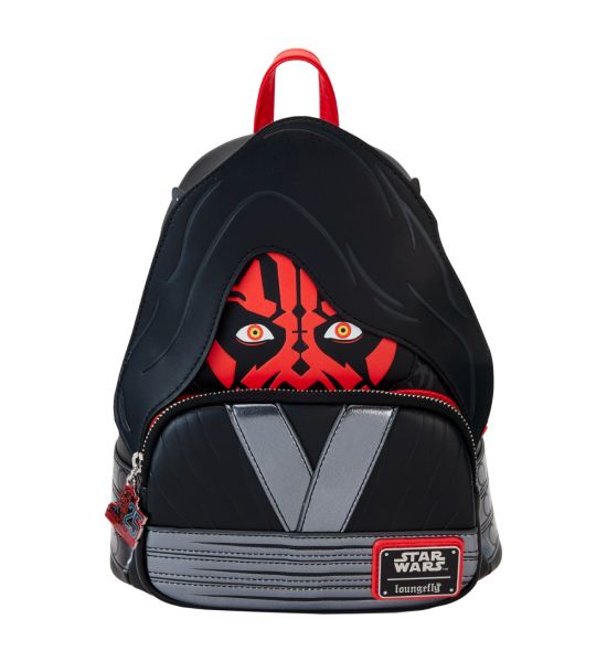 Loungefly: Star Wars The Phantom Menace 25th Anniversary Darth Maul Detachable Hood Cosplay Mini Backpack