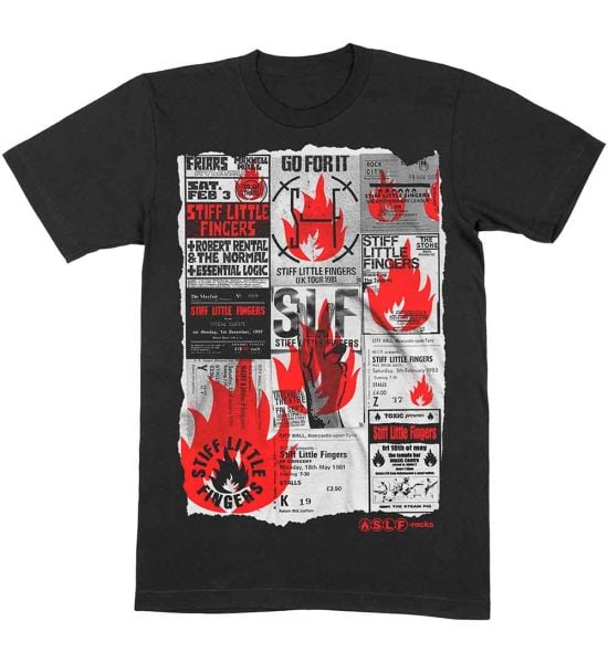 Stiff Little Fingers: Flyer - Black T-Shirt