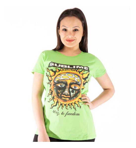 Sublime: 40oz To Freedom - Ladies Green T-Shirt