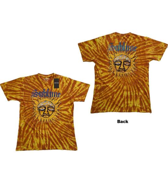 Sublime: Sun Face (Dip Dye, Back Print, Dye Wash) - Orange T-Shirt