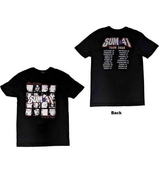 Sum 41: All Killer No Filler European Tour 2022 (Back Print) - Black T-Shirt