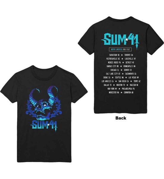 Sum 41: Blue Demon (Back Print) - Black T-Shirt