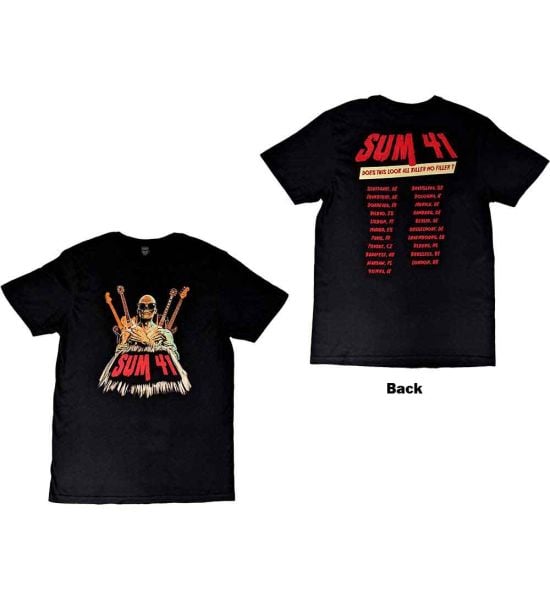 Sum 41: Does This Look Like All Killer No Filler European Tour 2022 (Back Print) - Black T-Shirt