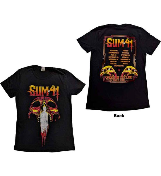 Sum 41: Order In Decline Tour 2020 Candle Skull (Back Print) - Black T-Shirt