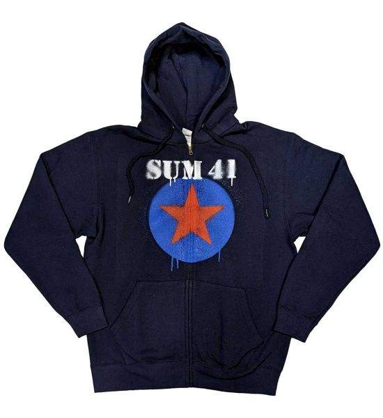 Sum 41: Star Logo - Navy Blue Zip-up Hoodie