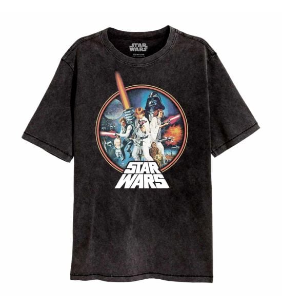 Star Wars: Retro Circle Acid Wash T-Shirt