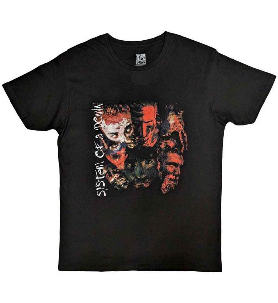 System Of A Down: Painted Faces - Black T-Shirt