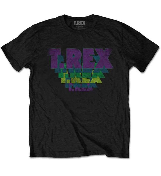 T-Rex: Stacked Logo - Black T-Shirt