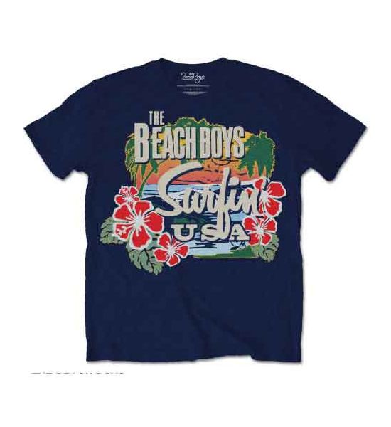 The Beach Boys: Surfin USA Tropical - Navy Blue T-Shirt