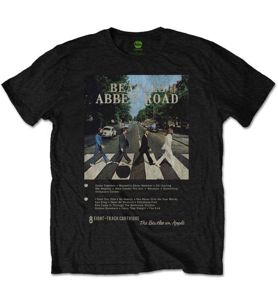 The Beatles: Abbey Road 8 Track - Black T-Shirt