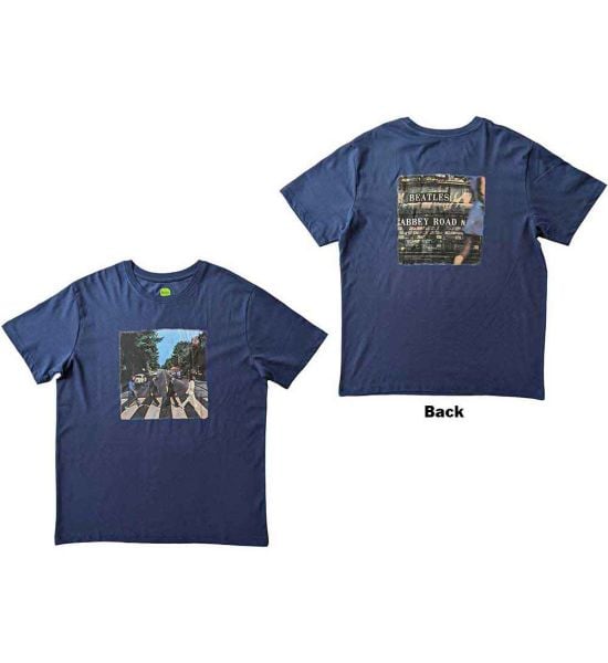 The Beatles: Abbey Road (Back Print) - Faded Denim Blue T-Shirt