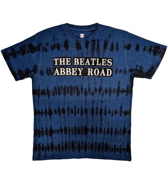 The Beatles: Abbey Road Sign (Dip Dye, Dye Wash) - Dip-dye On Black T-Shirt