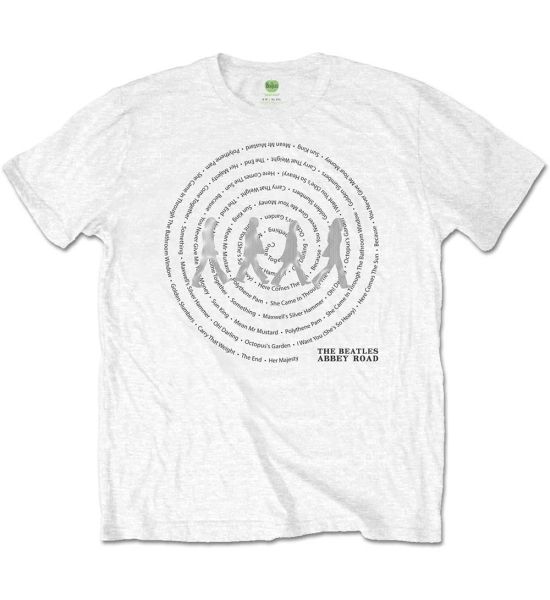 The Beatles: Abbey Road Songs Swirl (Foiled) - White T-Shirt