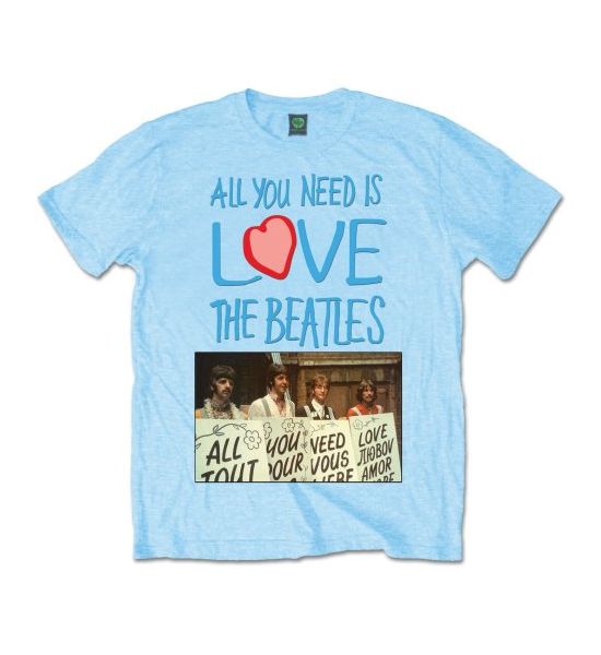 The Beatles: All you need is love Play Cards - Light Blue T-Shirt