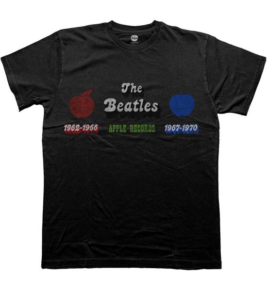 The Beatles: Apple Years Red & Blue - Black T-Shirt