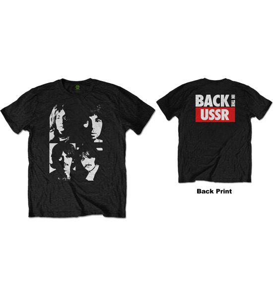 The Beatles: Back in the USSR (Back Print) - Black T-Shirt