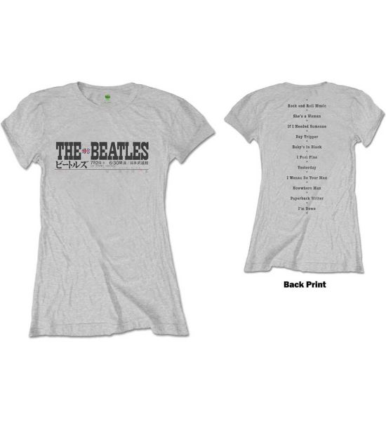 The Beatles: Budokan Set List (Back Print) - Ladies Grey T-Shirt