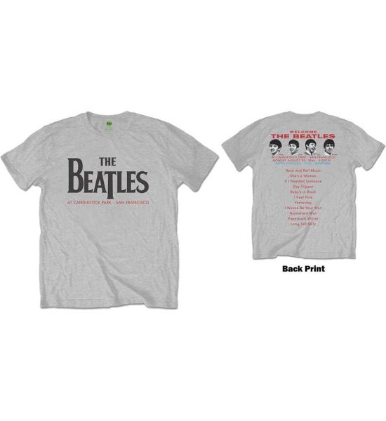 The Beatles: Candlestick Park (Back Print) - Grey T-Shirt