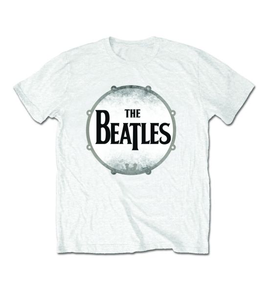 The Beatles: Drum Skin - White T-Shirt