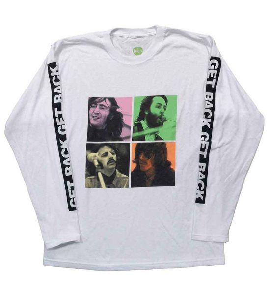 The Beatles: Get Back Studio Shots (Sleeve Print) - White Long Sleeve T-Shirt