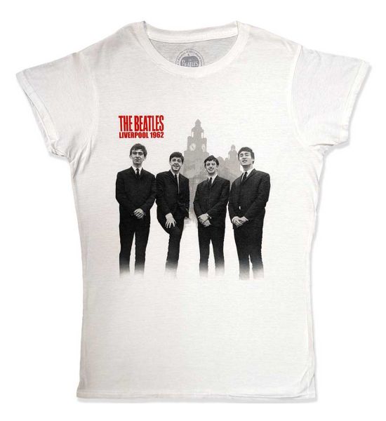 The Beatles: In Liverpool - Ladies White T-Shirt