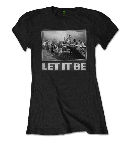 The Beatles: Let It Be Studio - Ladies Black T-Shirt