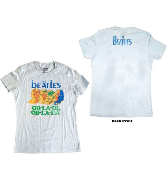 The Beatles: Ob-La-Di (Back Print) - Ladies Pale Blue T-Shirt