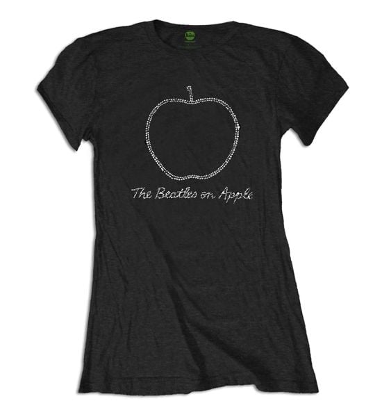 The Beatles: On Apple (Embellished) - Ladies Black T-Shirt