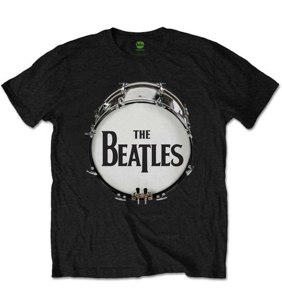 The Beatles: Original Drum Skin - Black T-Shirt