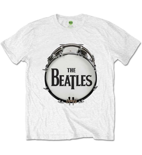 The Beatles: Original Drum Skin - White T-Shirt