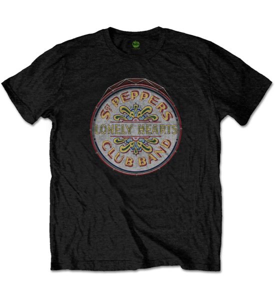 The Beatles: Original Pepper Drum - Black T-Shirt