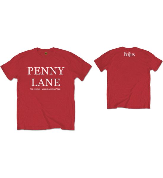 The Beatles: Penny Lane (Back Print) - Red T-Shirt