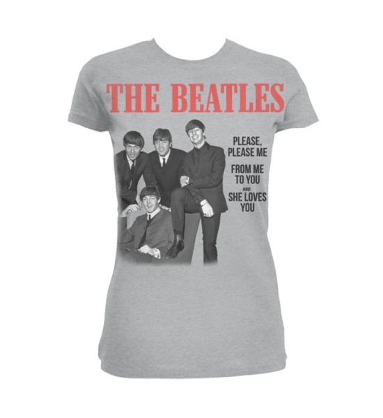 The Beatles: Please, Please Me - Ladies Grey T-Shirt