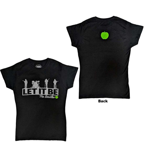 The Beatles: Rooftop (Back Print) - Ladies Black T-Shirt