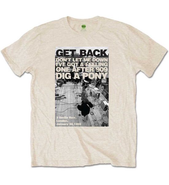 The Beatles: Rooftop Shot - Natural T-Shirt