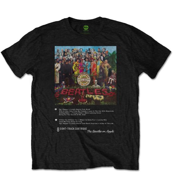 The Beatles: Sgt Pepper 8 Track - Black T-Shirt