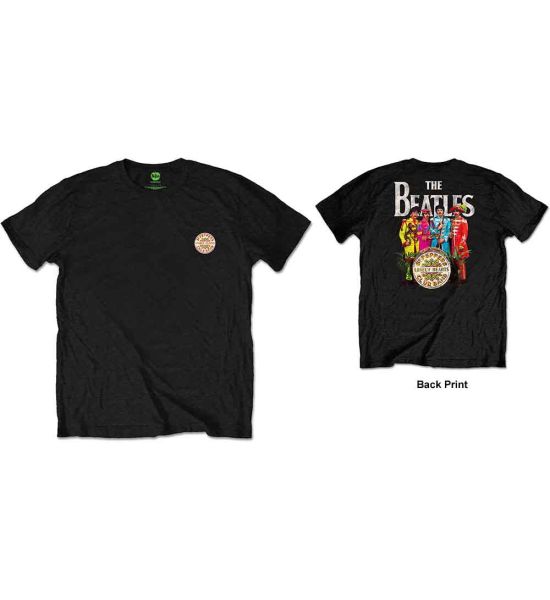 The Beatles: Sgt Pepper (Back Print) - Black T-Shirt