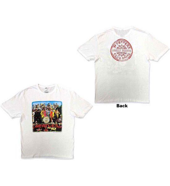 The Beatles: Sgt Pepper (Back Print) - White T-Shirt